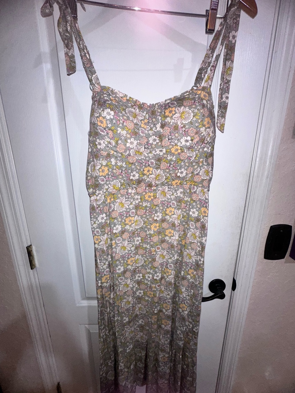 NEW WT A.U.W. Secret Charm Womens XL Floral Print Dress Sweetheart Neckline